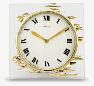 Gold And Crystal Cartier Desk Clock - Cartier Drive Power Reserve, HD Png Download, Transparent PNG