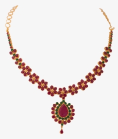 Necklace Clipart Neckline - Ruby Necklace Designs In Grt, HD Png Download, Transparent PNG