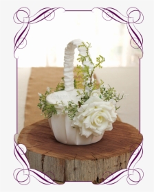Silk Artificial Decorated Elegant Baby S Breath Gyp - Wedding Basket For Flower Girl, HD Png Download, Transparent PNG