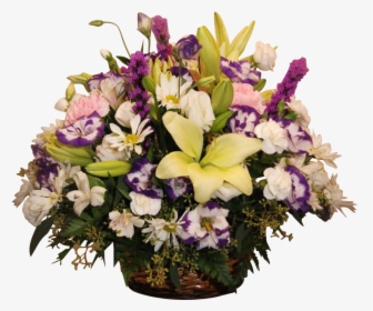 Wicker Basket Mixed Flower Small - Bouquet, HD Png Download, Transparent PNG
