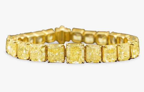 Fancy Yellow Diamond Bracelet 55 66 Carats - Yellow Diamond Bracelet, HD Png Download, Transparent PNG