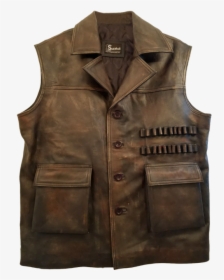 Celebrity Png Leather Jacket Quatermain - Vest, Transparent Png, Transparent PNG