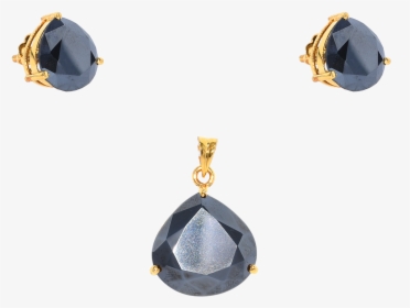 Moissanite Pendant Set In Blue Colour - Earrings, HD Png Download, Transparent PNG