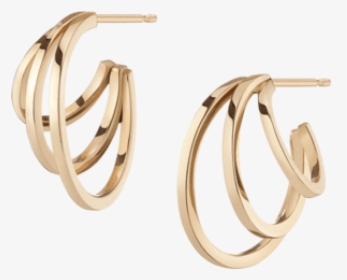 Deco Triple Gold Hoop Earrings - Earrings, HD Png Download, Transparent PNG
