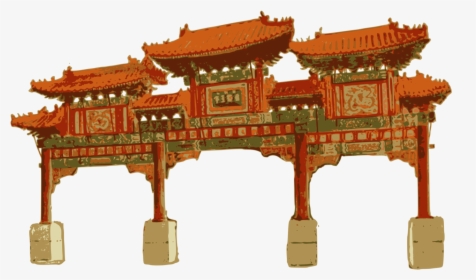 Paifang Language Architecture - Chinatown Gate Vector, HD Png Download, Transparent PNG