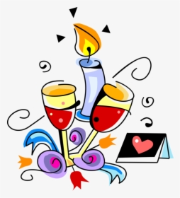 Champagne At Reception Vector Image Illustration Of - Clipart On Happy Anniversary, HD Png Download, Transparent PNG