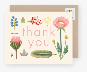 Floral Thank You Card - Greeting Card, HD Png Download, Transparent PNG