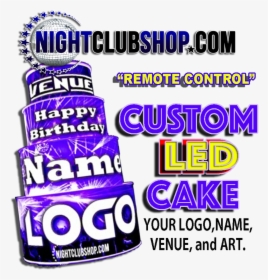 Birth Day, Birthday, Cake, Glow Cake, Neon Cake, Light - Electric Blue, HD Png Download, Transparent PNG
