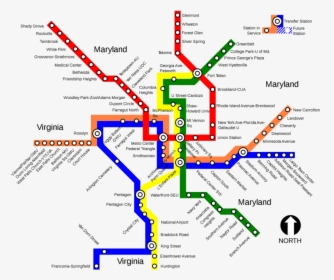 Metro Map Of Washington Full Resolution - Washington Dc Metro Map, HD Png Download, Transparent PNG