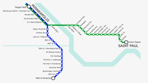 Light Rail Minneapolis Map, HD Png Download, Transparent PNG