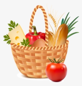 Vegetables Clipart Basket Vegetable - Christmas Basket Clipart Free, HD Png Download, Transparent PNG