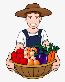 A Men Have Fruits And Vegetables In The Basket - Basket Fruits And Vegetables Clipart, HD Png Download, Transparent PNG