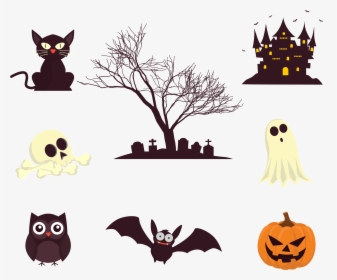 Halloween Horror Decorative Elements Png Download - Halloween Background Ghost, Transparent Png, Transparent PNG