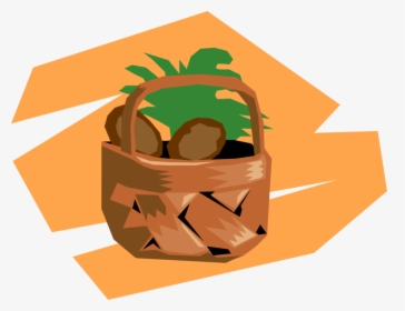 Vector Illustration Of Wicker Basket Of Garden Vegetables - Illustration, HD Png Download, Transparent PNG