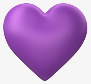 Purple 3d Love Heart With Transparent Background - Purple Heart No Background, HD Png Download, Transparent PNG