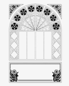 Frame, Ornament, Decorative, Stained Glass, Background - Window Line Art Transparent, HD Png Download, Transparent PNG