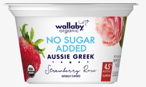 Wallaby Strawberry Rose Organic Whole Milk Greek Yogurt - Wallaby Organic No Sugar Added, HD Png Download, Transparent PNG