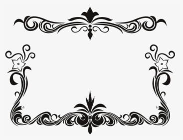 White Floral Border Png Download Image - Black And White Border Design, Transparent Png, Transparent PNG