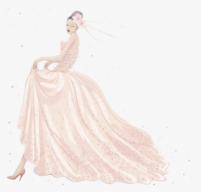 Cartoon Wedding Dress - Illustration, HD Png Download, Transparent PNG