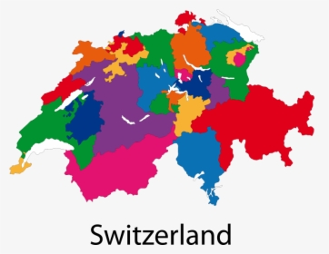 Colourful Map Of Switzerland Png Image - Switzerland Map Vector, Transparent Png, Transparent PNG