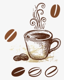 Coffee Tea Cafe Breakfast Morning - Vintage Coffee Cup Clipart, HD Png Download, Transparent PNG