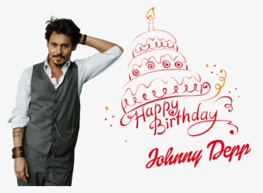 Johnny Depp Png File - Happy Birthday Abhinav Cake, Transparent Png, Transparent PNG