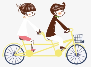 Couple On Bicycle Png, Transparent Png, Transparent PNG