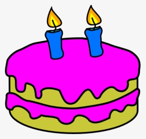 Birthday Cake 2 Candles Clip Art At Clker - Birthday Cake Candles Clipart, HD Png Download, Transparent PNG