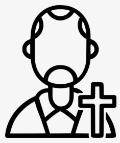 Church Padri Father Cross Christ Jesus - Black And White Clip Art Of Lord Krishna, HD Png Download, Transparent PNG