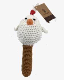 White Hen Stick Baby Rattle - Stuffed Toy, HD Png Download, Transparent PNG