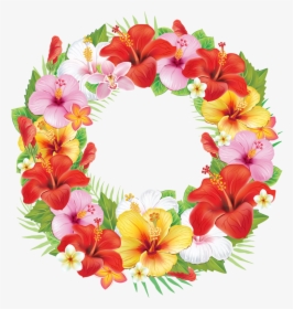Transparent Floral Wreath Clipart - Tropical Flower Wreath Png, Png Download, Transparent PNG