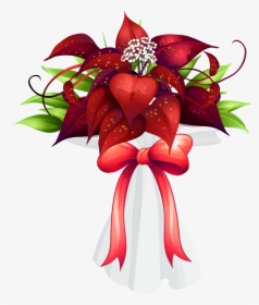 Red Flowers Bouquet Png Clipart Image - Transparent Flower Bouquet Png, Png Download, Transparent PNG