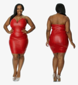 Red Leather Dress Plus Size, HD Png Download, Transparent PNG