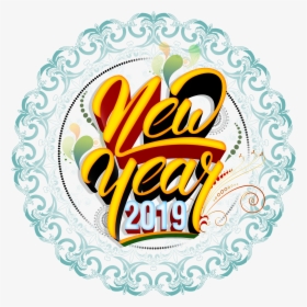 Happy New Year 2019 Hd Png Logo Free Downloads Naveengfx - Vintage Floral, Transparent Png, Transparent PNG