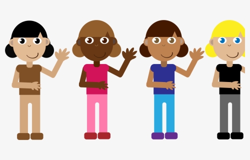 Human - Group Of Girls Cartoon Png, Transparent Png, Transparent PNG