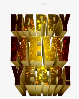 #happynewyear #text #3d #freetoedit - Happy New Year Text Png, Transparent Png, Transparent PNG