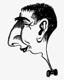 Man, Large, Nose, Caricature, Portrait, Profile, Face - Exaggeration In Drawing, HD Png Download, Transparent PNG