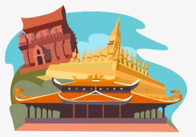 Vector Illustration Of Pha That Luang, Vientiane, Laos, - Vietnam Temple Png, Transparent Png, Transparent PNG