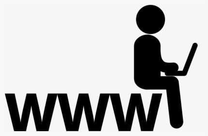 Internet Like A Bridge Concept For A Man Sitting With - Black Man With Laptop Icon, HD Png Download, Transparent PNG