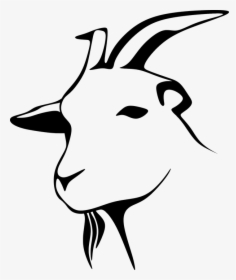 Animal, Barnyard, Goat, Livestock, Silhouette - Goat Head Clip Art, HD Png Download, Transparent PNG