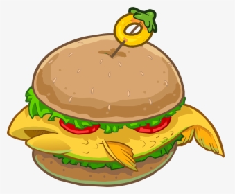 Related Fish Sandwich Clipart - Club Penguin Burger, HD Png Download, Transparent PNG