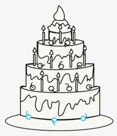 How To Draw Cake - Cake Line Art Png, Transparent Png, Transparent PNG