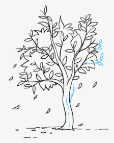 How To Draw Fall Tree - Easy Fall Tree Drawing, HD Png Download, Transparent PNG