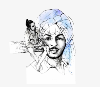 Sardar Bhagat Singh Sketch , Png Download - Drawing Sketch Bhagat Singh, Transparent Png, Transparent PNG