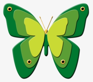 Green Butterflies Clipart Green Cartoon Butterfly - Clipart Butterfly, HD Png Download, Transparent PNG