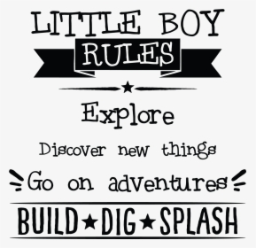 Little Boy Rules Inspirational For Any Kids Room Wall - Quotes For Little Boys, HD Png Download, Transparent PNG