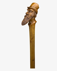 Bearded Man Folk Art Cane - Wood, HD Png Download, Transparent PNG
