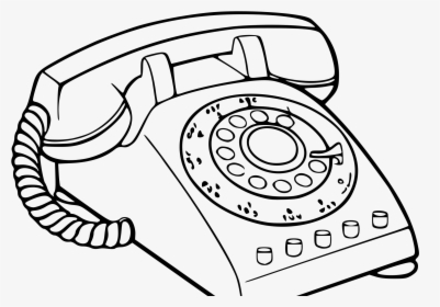 Clip Art Old Phone Drawing - Old School Phone Drawing, HD Png Download, Transparent PNG