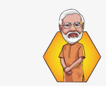 Narendra Modi Stickers Messages Sticker-5 - Cartoon Sketch Of Modi, HD Png Download, Transparent PNG