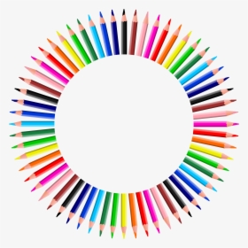Colorful Pencils Frame 4 Clip Arts - Circle Of Pencils Png, Transparent Png, Transparent PNG